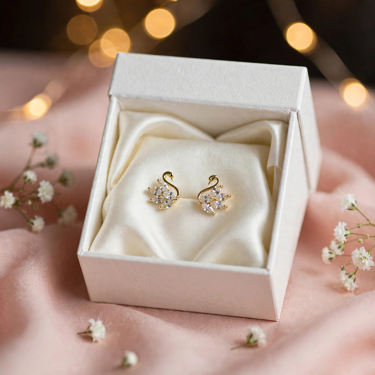 Swan Crystal Stud Earrings