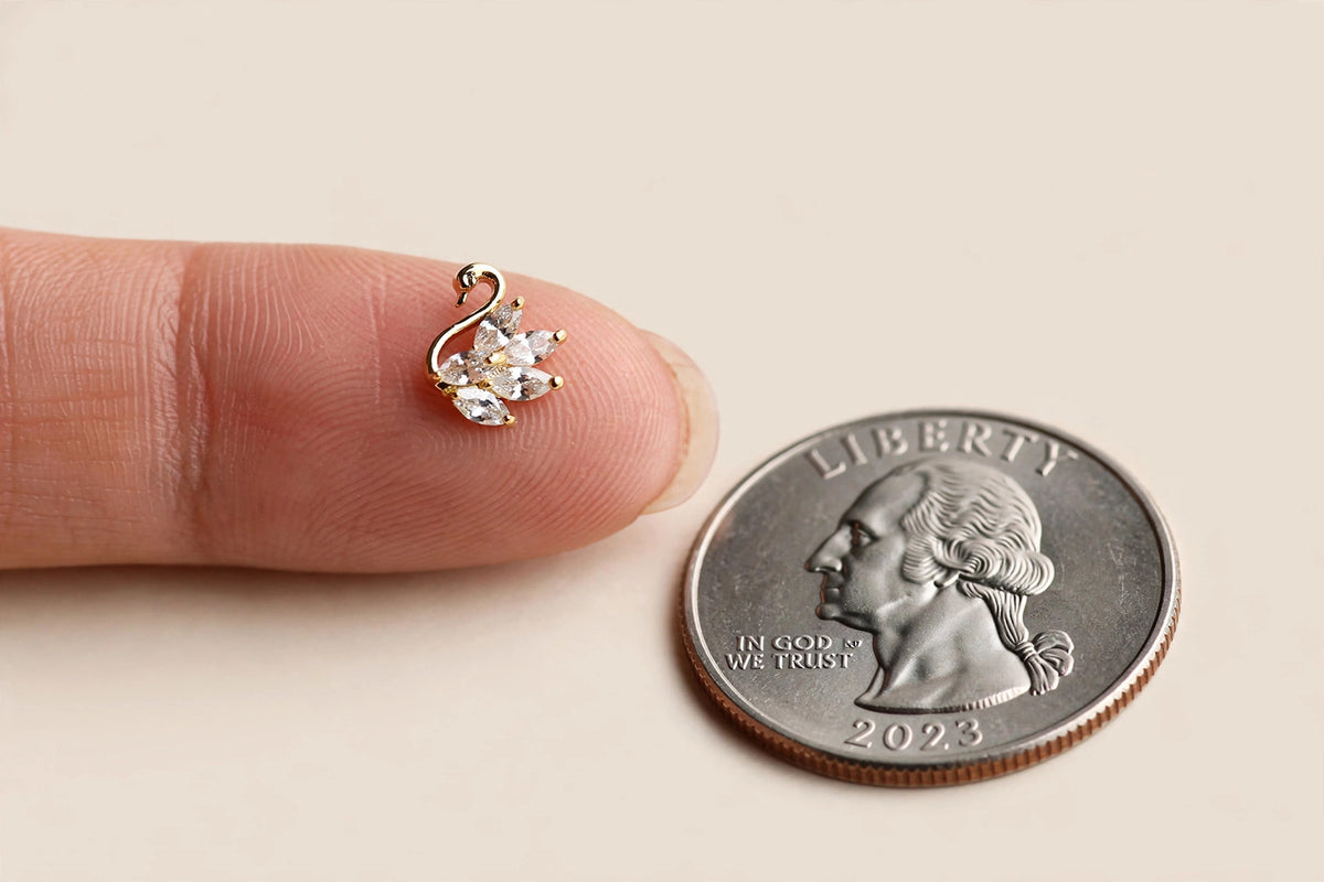 Swan Crystal Stud Earrings