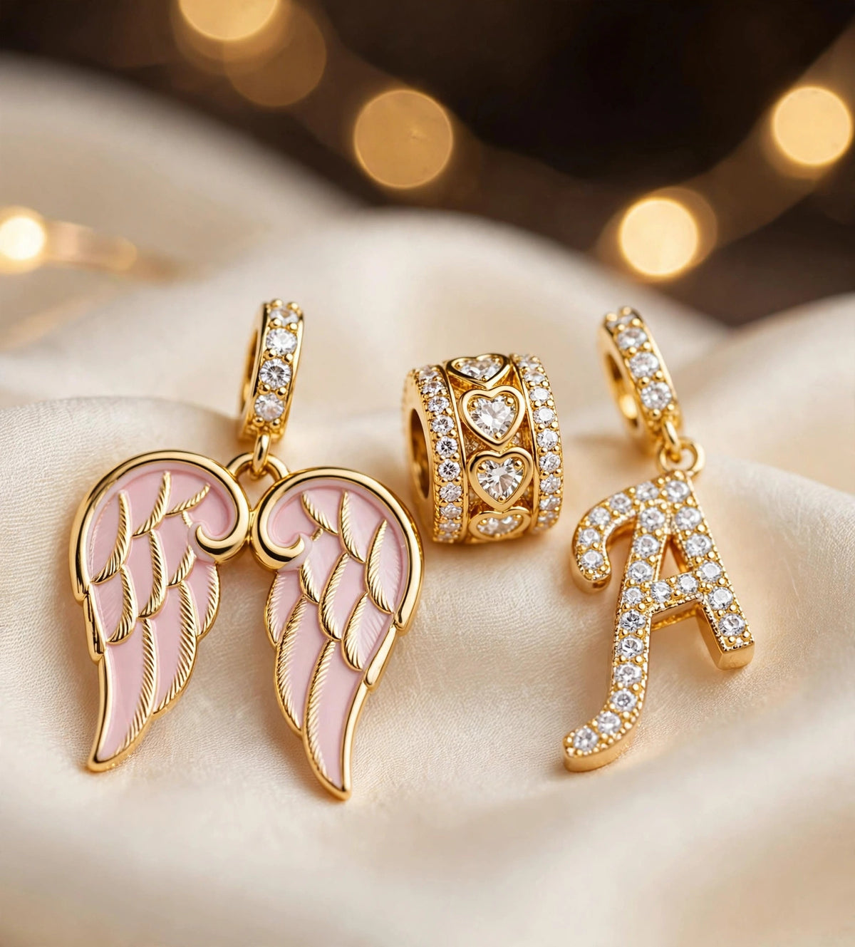 Angel Wing Initial Necklace