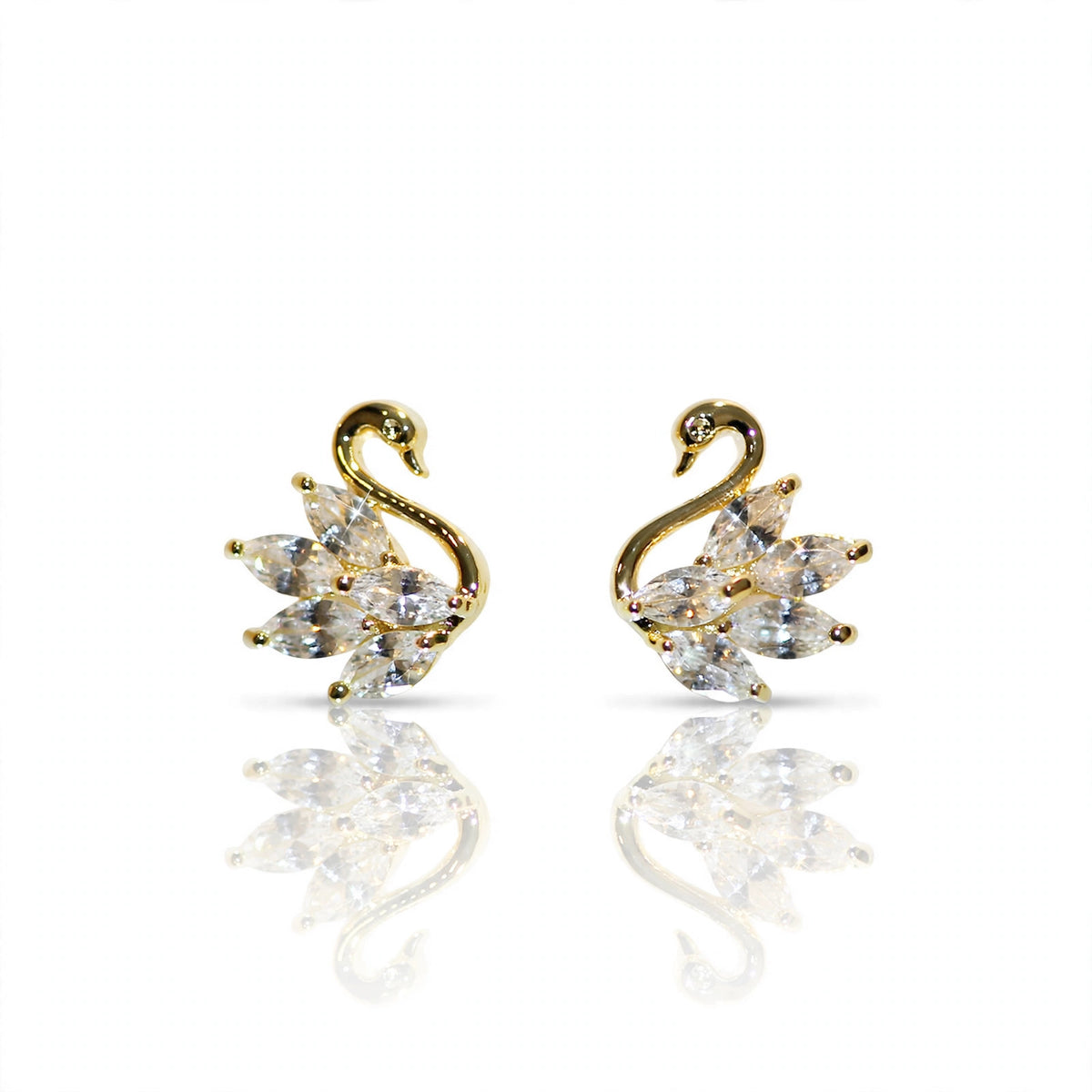 Swan Crystal Stud Earrings