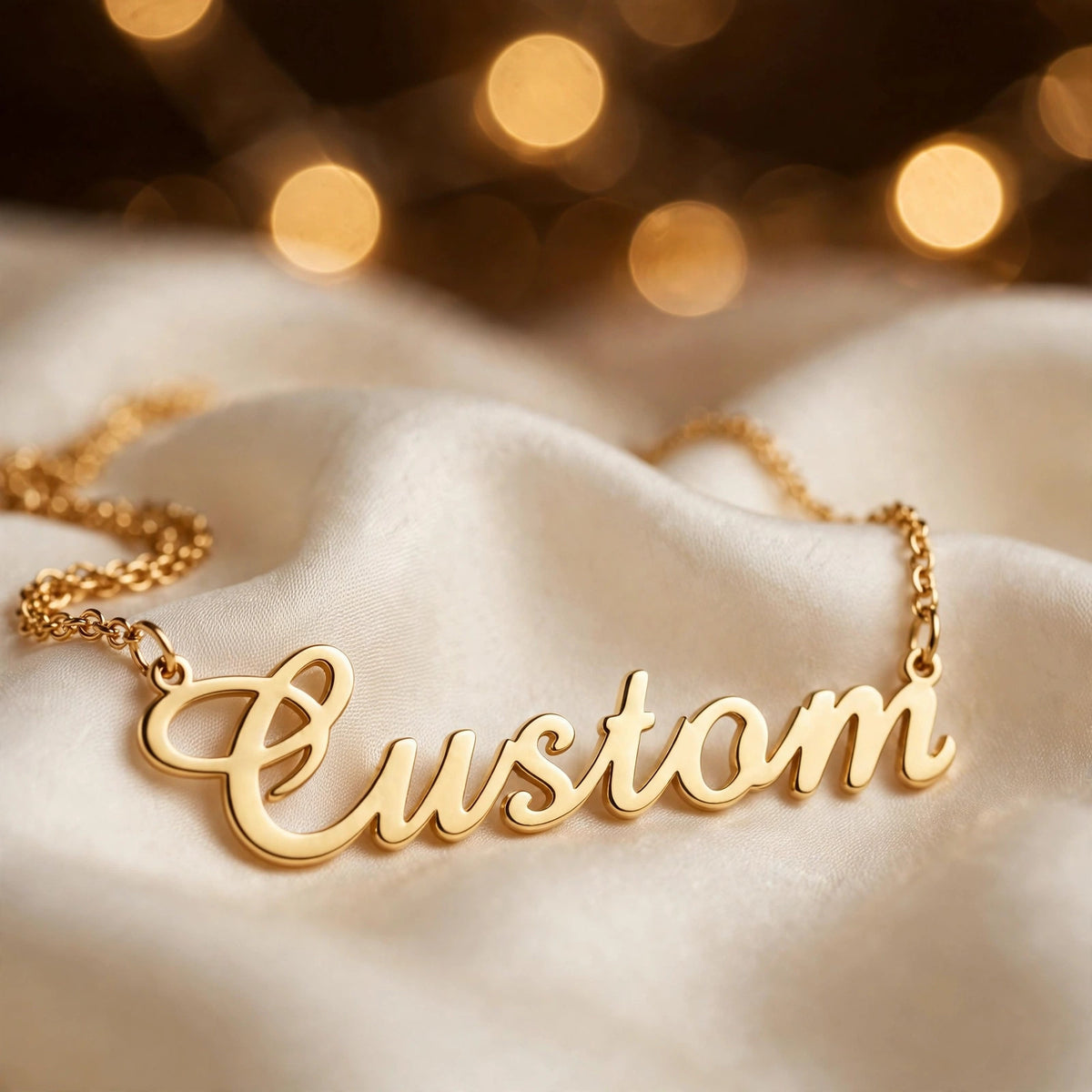 Custom name necklace pendant detail