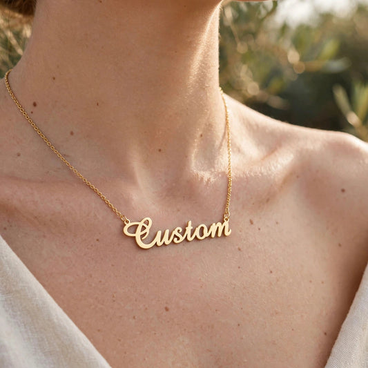 Custom name necklace worn