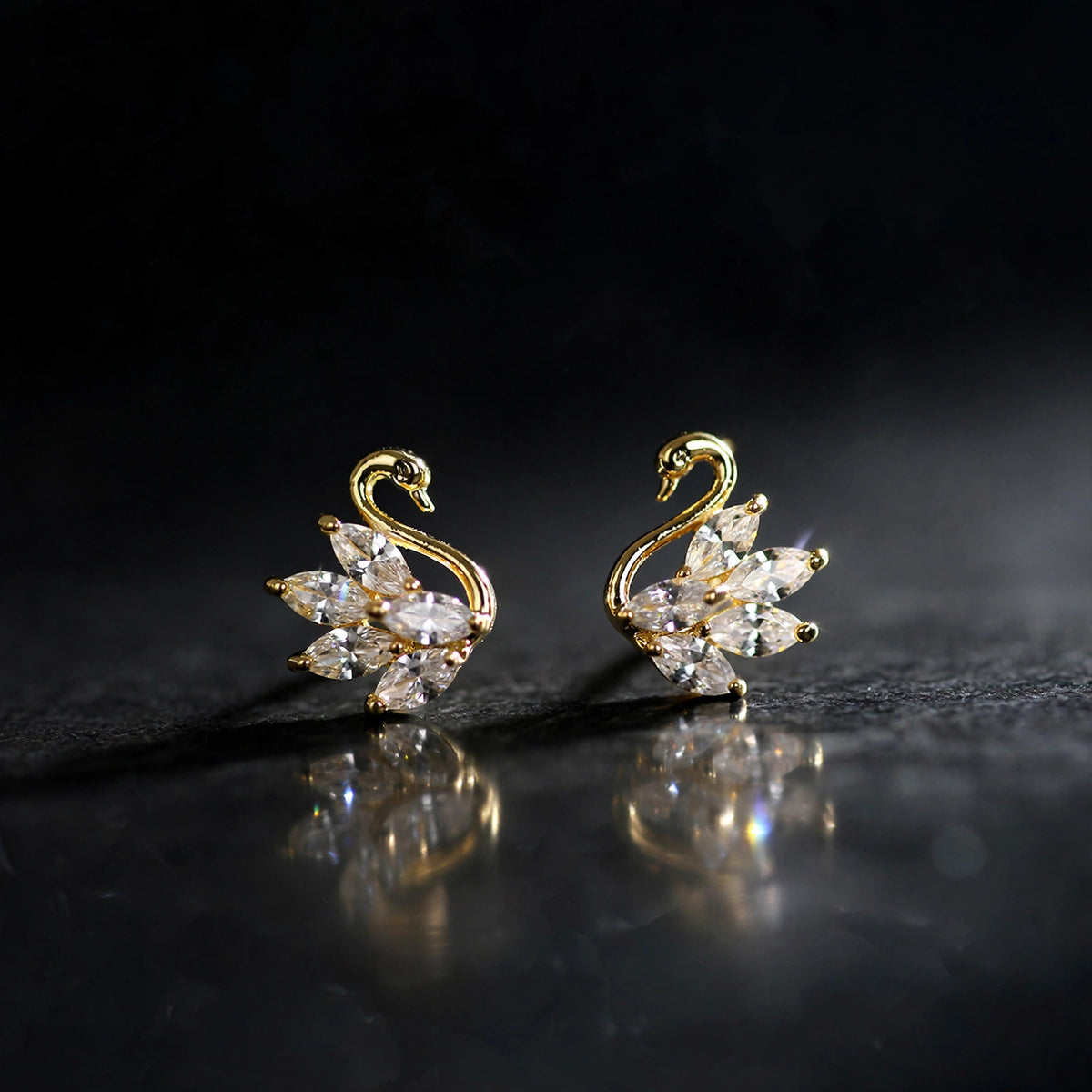 Swan Crystal Stud Earrings